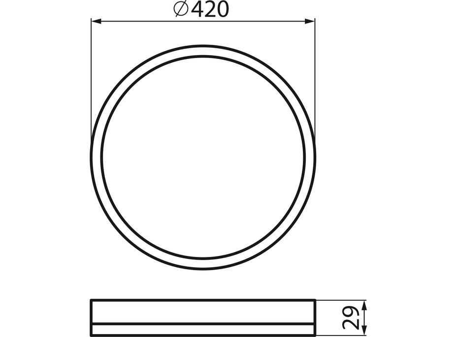 KANLUX AZPO stropní LED svítidlo, ø 420mm, 22W, 3000/4000/6000K, IP54, černá mat 31517