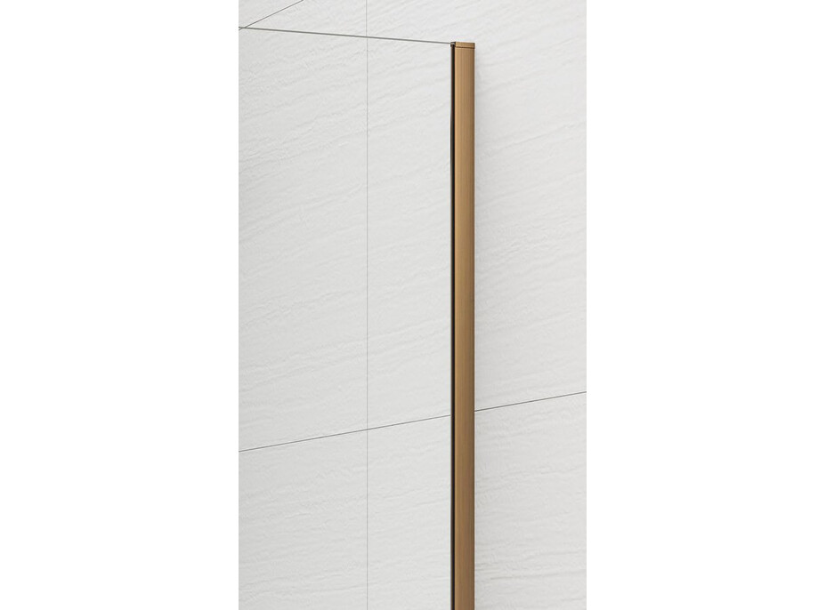 Polysan ESCA COPPER MATT jednodílná sprchová zástěna k instalaci ke stěně, sklo Flute, 1100 mm ES1311-09