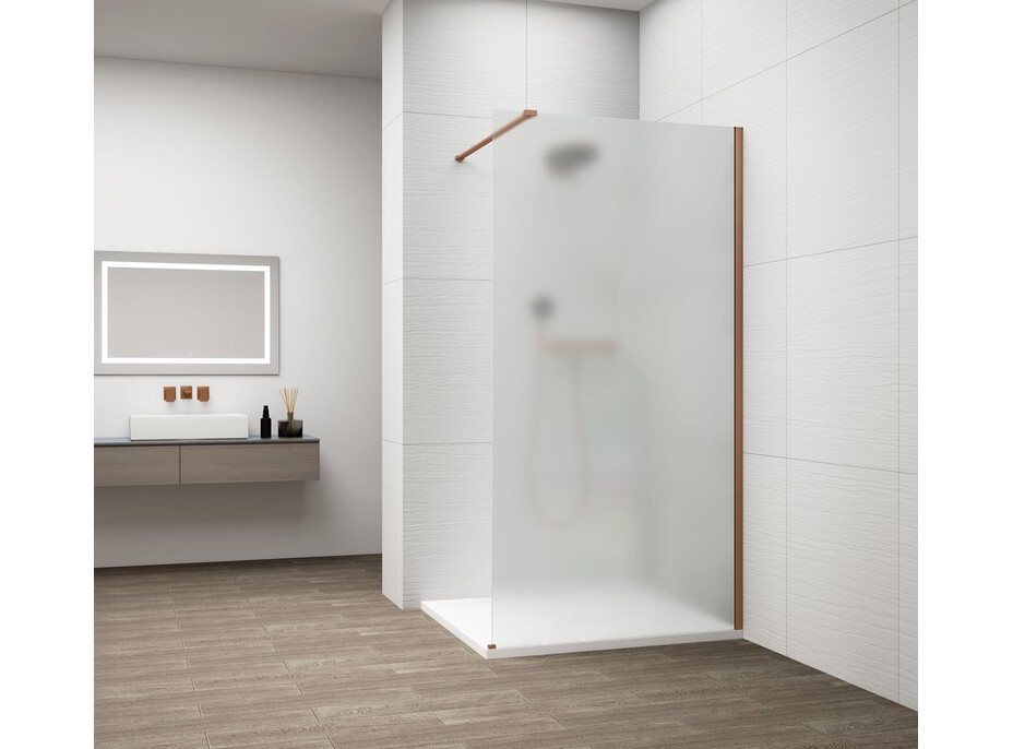 Polysan ESCA COPPER MATT jednodílná sprchová zástěna k instalaci ke stěně, matné sklo, 900 mm ES1190-09