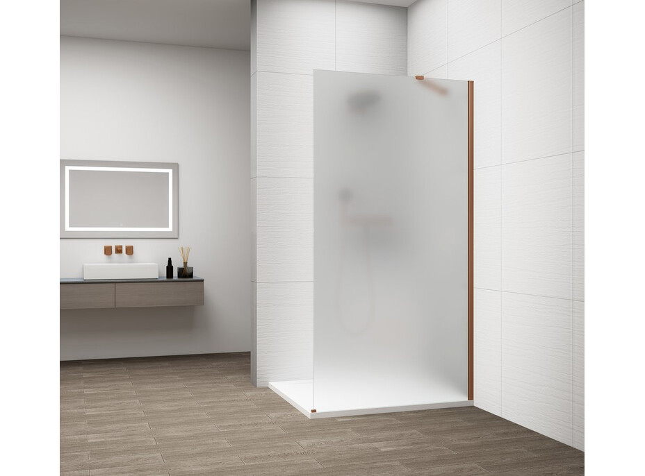 Polysan ESCA COPPER MATT jednodílná sprchová zástěna k instalaci ke stěně, matné sklo, 700 mm ES1170-09