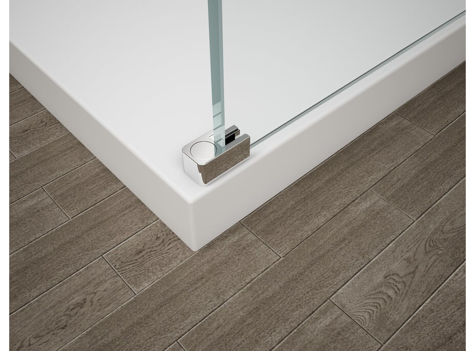 Polysan ESCA CHROME jednodílná sprchová zástěna k instalaci ke stěně, kouřové matné sklo, 1500 mm ES1415-01