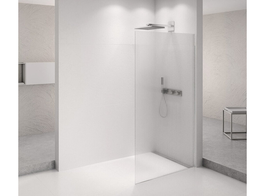 Polysan ARCHITEX CHROM sprchová zástěna 662mm, sklo Flute AXC70FL