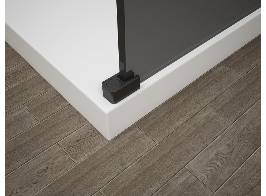 Polysan ESCA BLACK MATT jednodílná sprchová zástěna k instalaci ke stěně, kouřové matné sklo, 1100 mm ES1411-02