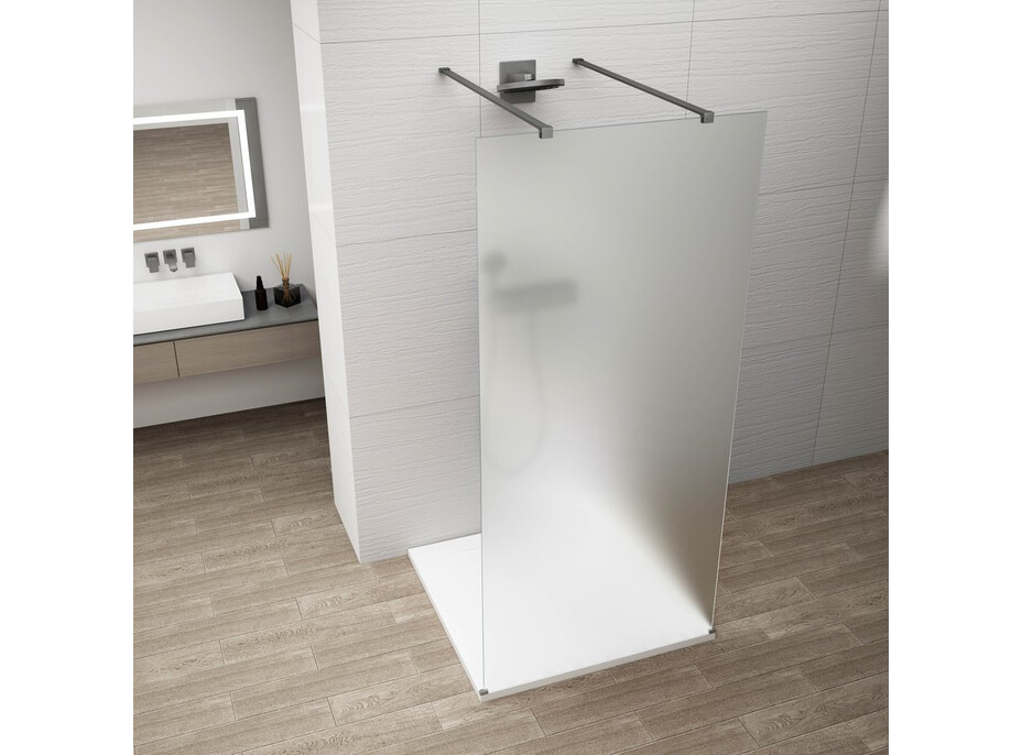 Polysan ESCA GUN METAL jednodílná sprchová zástěna do prostoru, matné sklo, 1300 mm ES1113-12