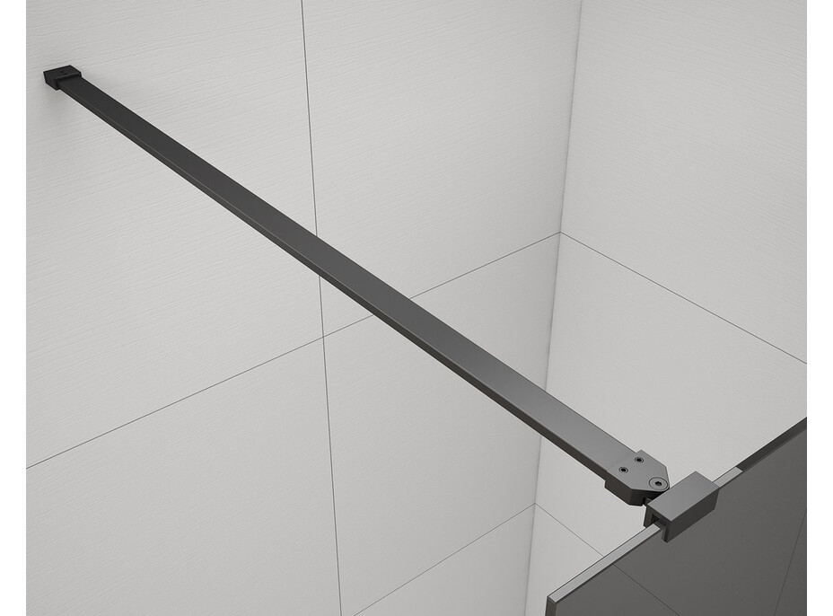 Polysan ESCA BLACK MATT jednodílná sprchová zástěna do prostoru, kouřové matné sklo, 1500 mm ES1415-06