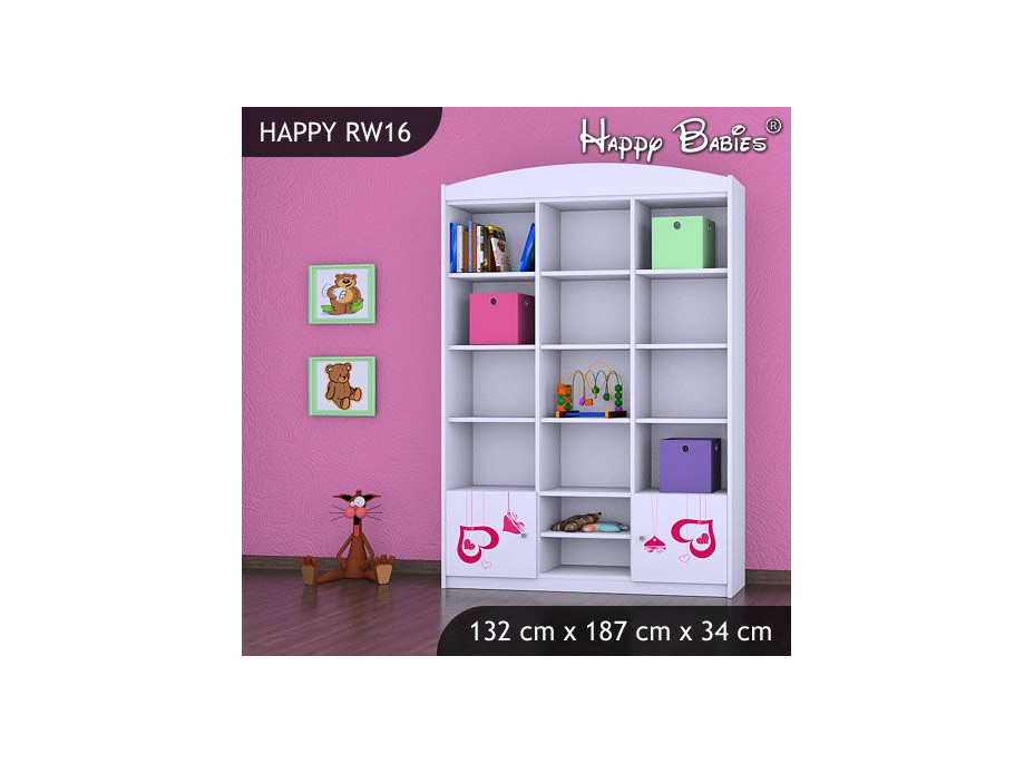 Dětský úložný regál FALL IN LOVE - TYP 16 - VYSOKÝ
