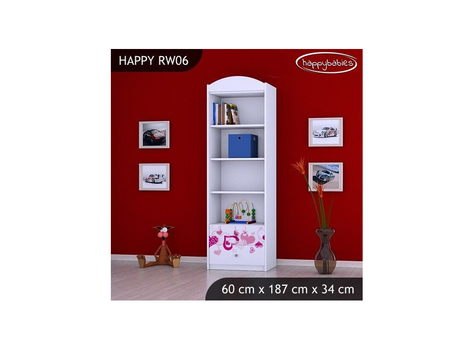 Dětský úložný regál FALL IN LOVE - TYP 6 - VYSOKÝ