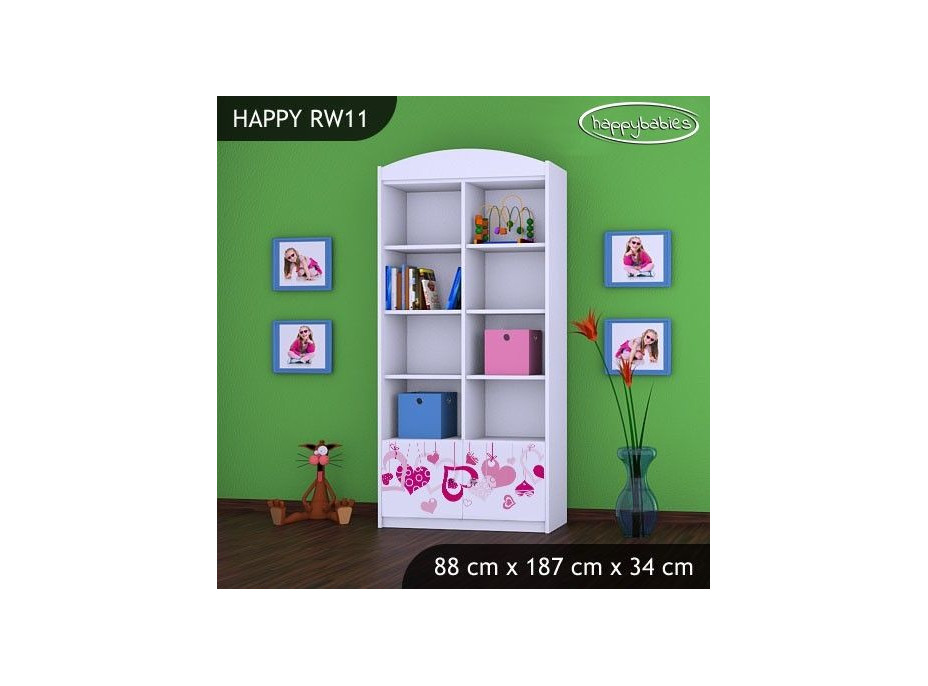Dětský úložný regál FALL IN LOVE - TYP 11 - VYSOKÝ