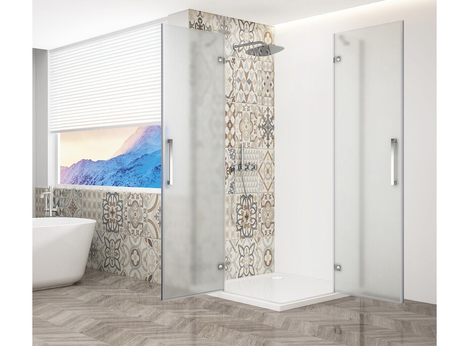 Gelco TRINITY CHROME obdélníkový sprchový kout 1100x800mm, rohový vstup, matné sklo GT2280-11M-CH