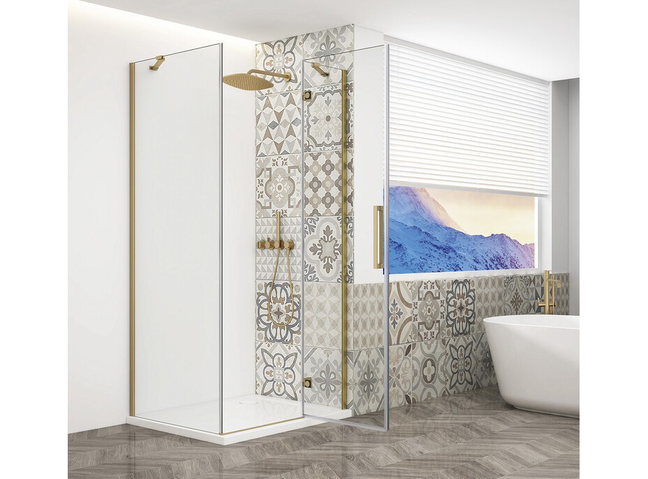 Gelco TRINITY GOLD MATT obdélníkový sprchový kout 1100x1000mm, čiré sklo, pravé GT5610-11CR-G