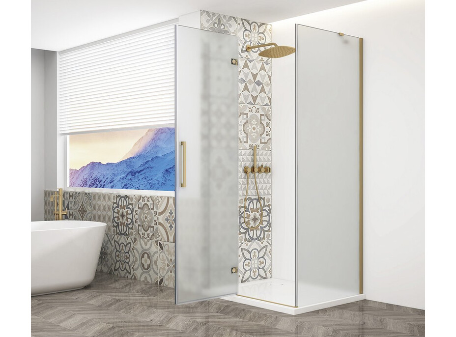 Gelco TRINITY GOLD MATT čtvercový sprchový kout 800x800mm, matné sklo, levé GT5680-80ML-G