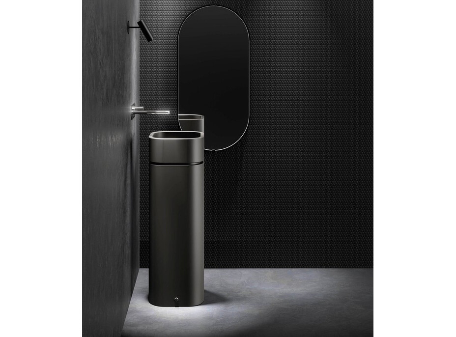 Kerasan HAKO keramické umyvadlo ke stěně, 30x88, 5x30cm, černá mat 554331-1