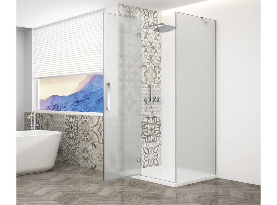 Gelco TRINITY CHROME obdélníkový sprchový kout 800x900mm, matné sklo, levé GT5690-80ML-CH