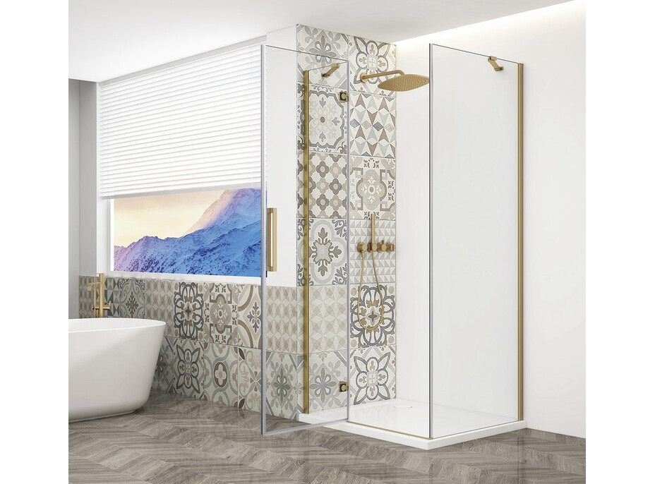 Gelco TRINITY GOLD MATT obdélníkový sprchový kout 1200x800mm, čiré sklo, levé GT5680-12CL-G