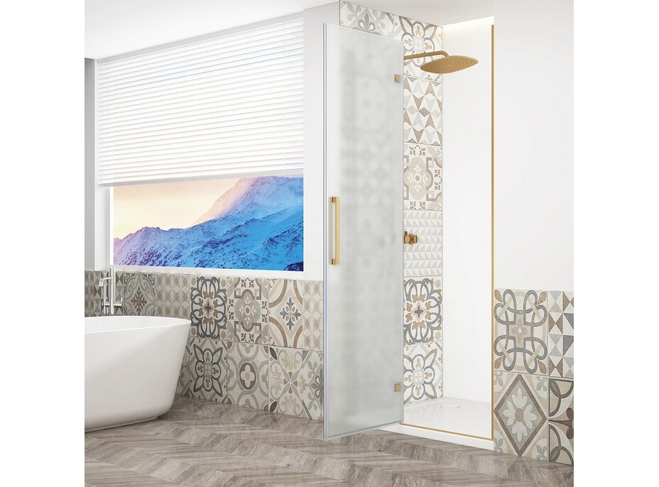 Gelco TRINITY GOLD MATT sprchové dveře do niky 800mm, matné sklo, levé GT1280ML-G