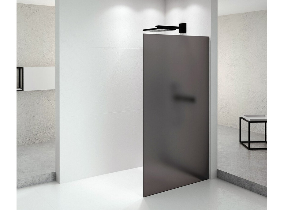 Polysan ARCHITEX BLACK MATT sprchová zástěna 1162mm, kouřové matné sklo AXB120SM