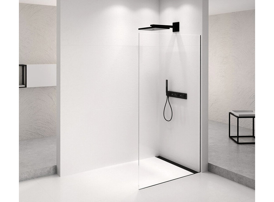 Polysan ARCHITEX BLACK MATT sprchová zástěna 662mm, čiré sklo AXB70CL
