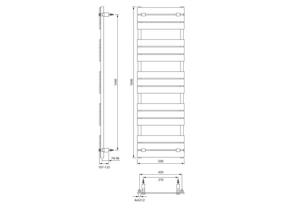 Aqualine BONDECO otopné těleso 500x1606mm, bílá DC516W