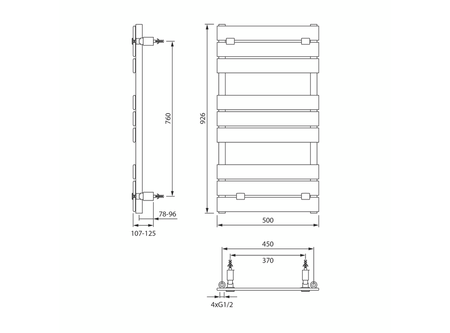 Aqualine BONDECO otopné těleso 500x926mm, bílá DC592W