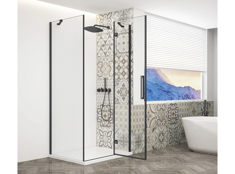 Gelco TRINITY BLACK obdélníkový sprchový kout 1100x1000mm, čiré sklo, pravé GT5610-11CR-B