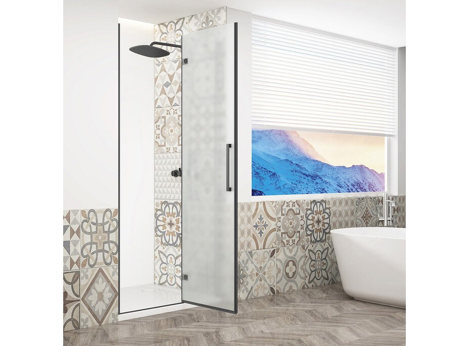 Gelco TRINITY BLACK sprchové dveře do niky 900mm, matné sklo, pravé GT1290MR-B