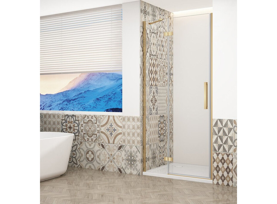 Gelco TRINITY GOLD MATT sprchové dveře do niky 1100mm, čiré sklo, levé GT1211CL-G