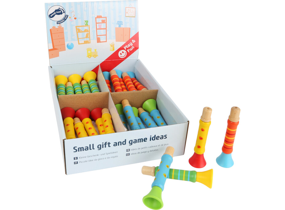 small foot Displej dřevěná trumpetka 24 ks