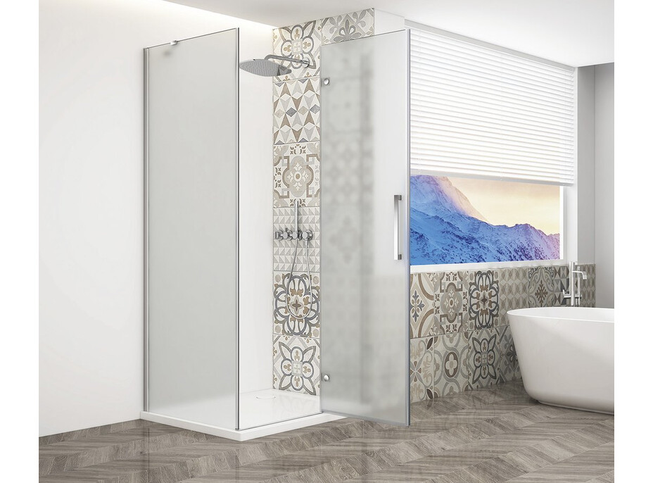 Gelco TRINITY CHROME obdélníkový sprchový kout 1100x800mm, matné sklo, pravé GT5680-11MR-CH