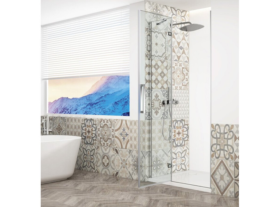 Gelco TRINITY CHROME sprchové dveře do niky 900mm, čiré sklo, levé GT1290CL-CH
