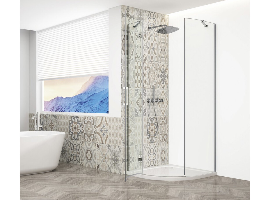 Gelco TRINITY CHROME čtvrtkruhový sprchový kout 900x900mm, čiré sklo, levé GT6590CL-CH