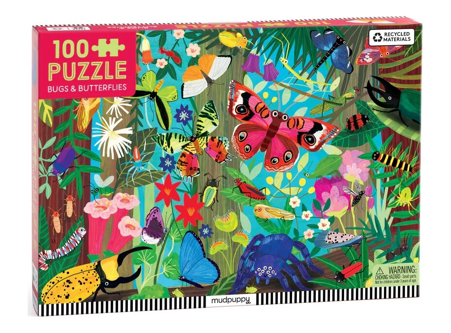 Mudpuppy Puzzle Motýli a hmyz 100 dílků
