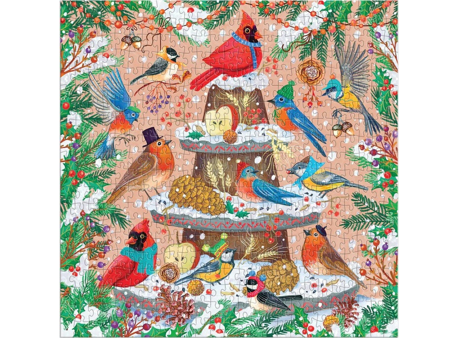 Galison Fóliové puzzle Zimní ptáci 500 dílků