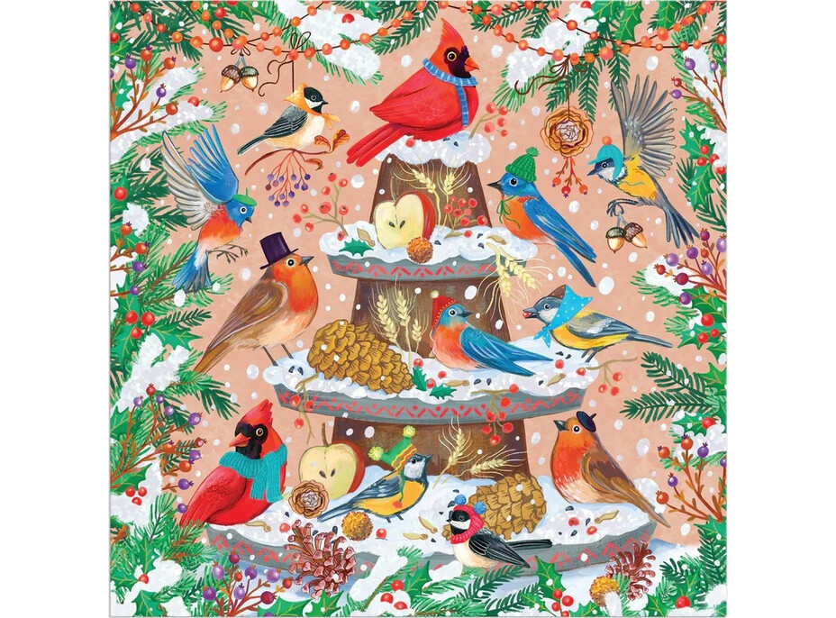 Galison Fóliové puzzle Zimní ptáci 500 dílků