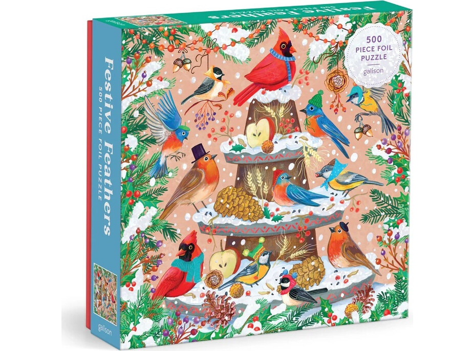 Galison Fóliové puzzle Zimní ptáci 500 dílků