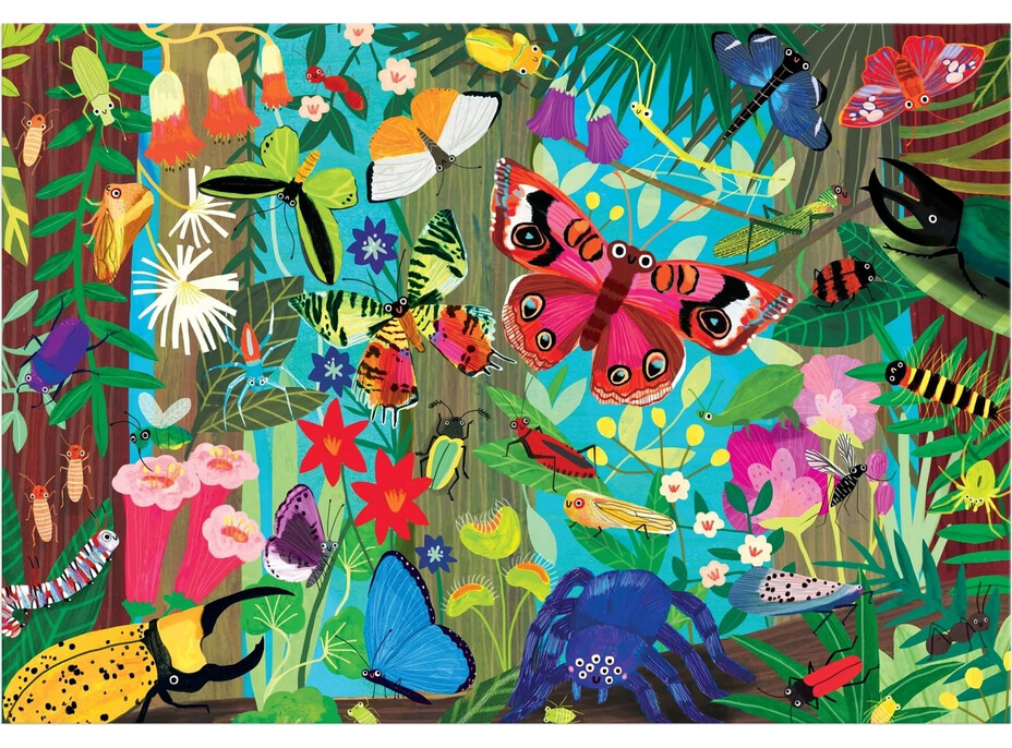 Mudpuppy Puzzle Motýli a hmyz 100 dílků