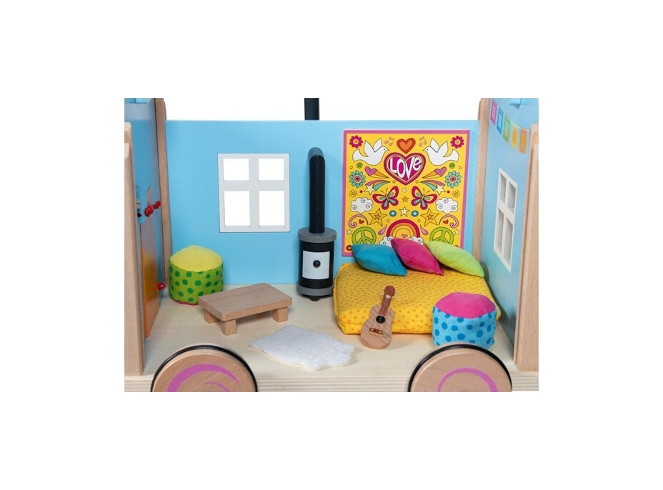 Goki Dřevěný karavan pro panenky