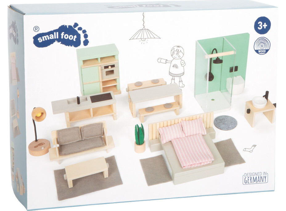 small foot Dřevěná přepravka s mléčnými nápoji