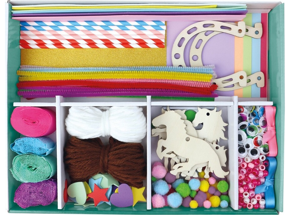 Lena Kreativní kufřík pro malé kutily Koně 400 ks