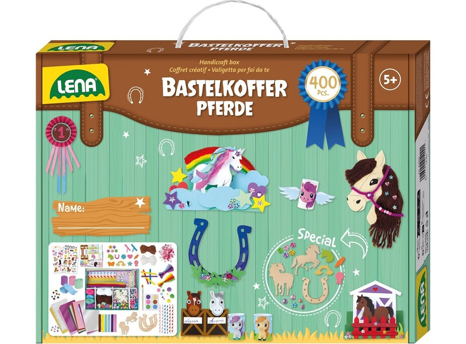 Lena Kreativní kufřík pro malé kutily Koně 400 ks