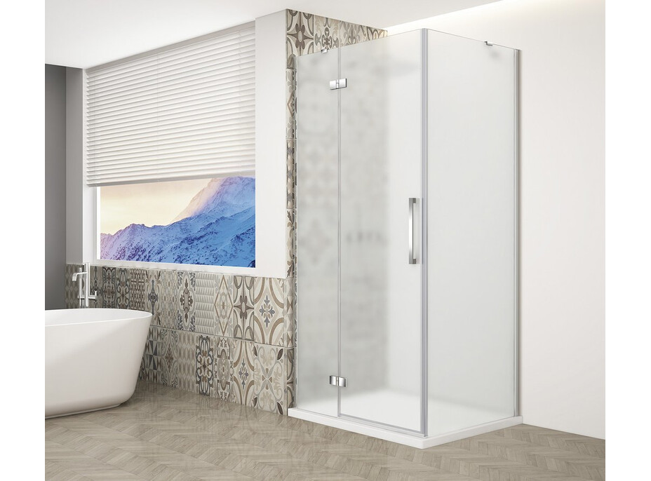 Gelco TRINITY CHROME obdélníkový sprchový kout 900x1200mm, matné sklo, levé GT5612-90ML-CH