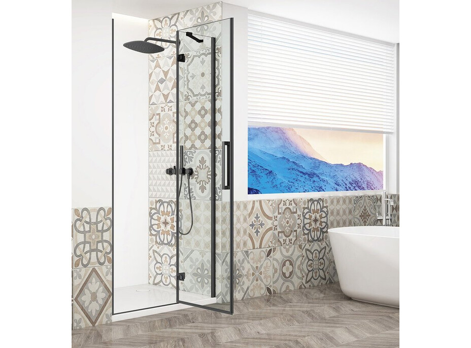 Gelco TRINITY BLACK sprchové dveře do niky 1200mm, čiré sklo, pravé GT1212CR-B