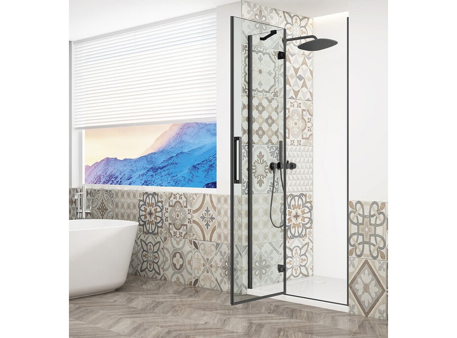 Gelco TRINITY BLACK sprchové dveře do niky 800mm, čiré sklo, levé GT1280CL-B