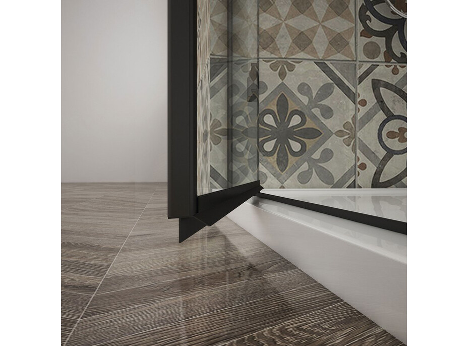 Gelco TRINITY BLACK obdélníkový sprchový kout 1100x1200mm, čiré sklo, pravé GT5612-11CR-B