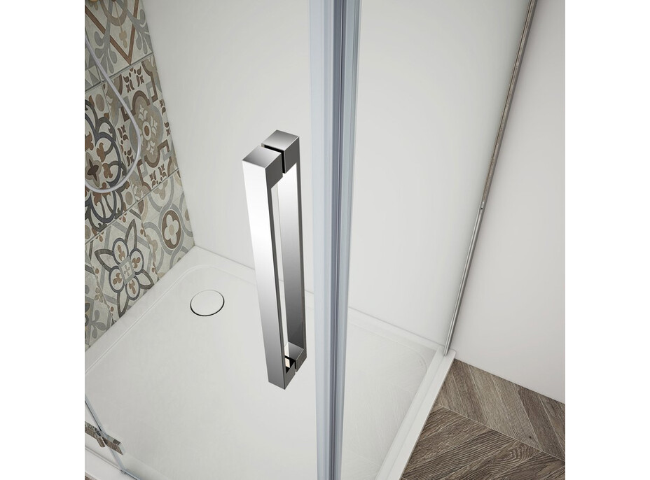 Gelco TRINITY CHROME čtvercový sprchový kout 1000x1000mm, čiré sklo, pravé GT5610-10CR-CH