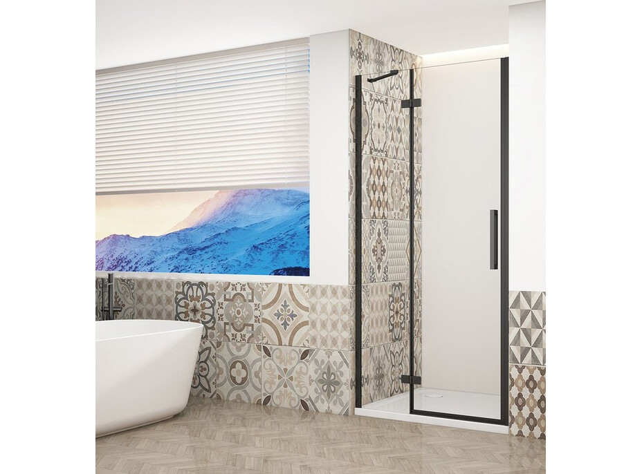 Gelco TRINITY BLACK sprchové dveře do niky 1200mm, čiré sklo, levé GT1212CL-B