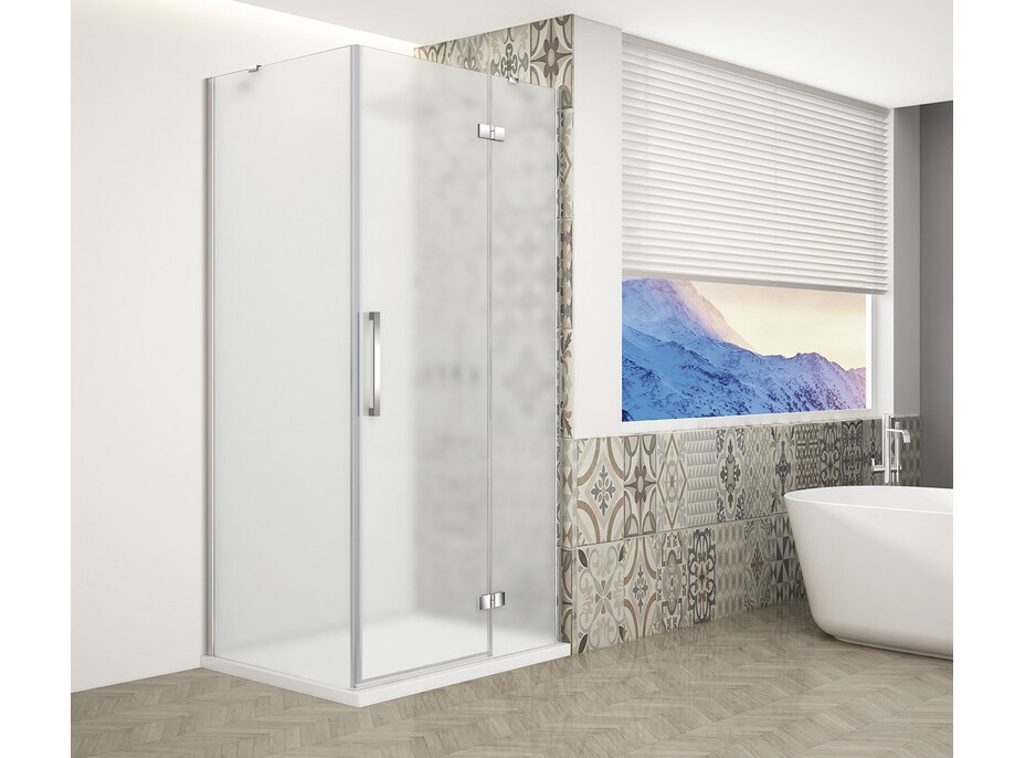 Gelco TRINITY CHROME obdélníkový sprchový kout 1200x900mm, matné sklo, pravé GT5690-12MR-CH