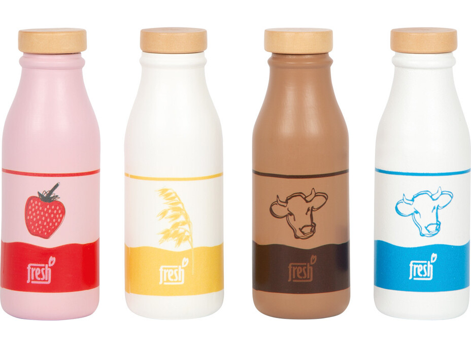 small foot Dřevěná přepravka s mléčnými nápoji