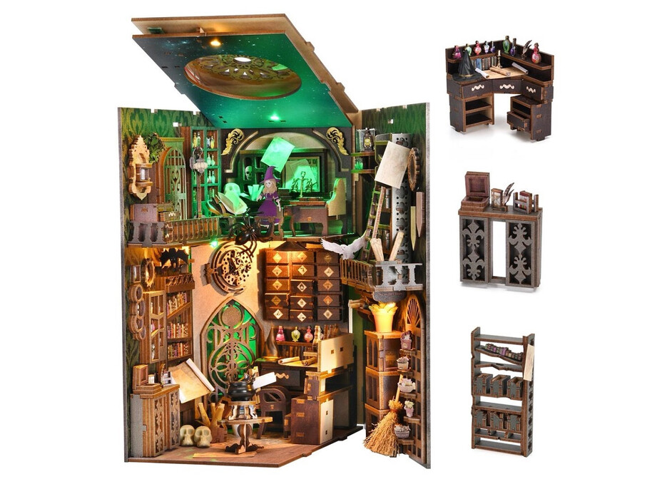 2Kids Toys 3D skládačka Zarážka na knihy Miniatura domečku Dům čarodějnice