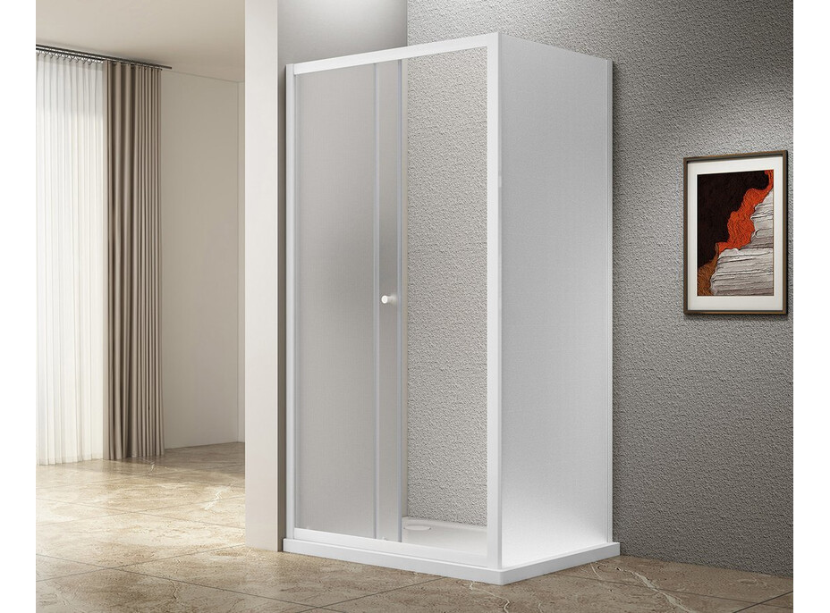 Aqualine UGGA obdélníkový sprchový kout 1100x900mm, sklo Brick, bílá AWS110-02