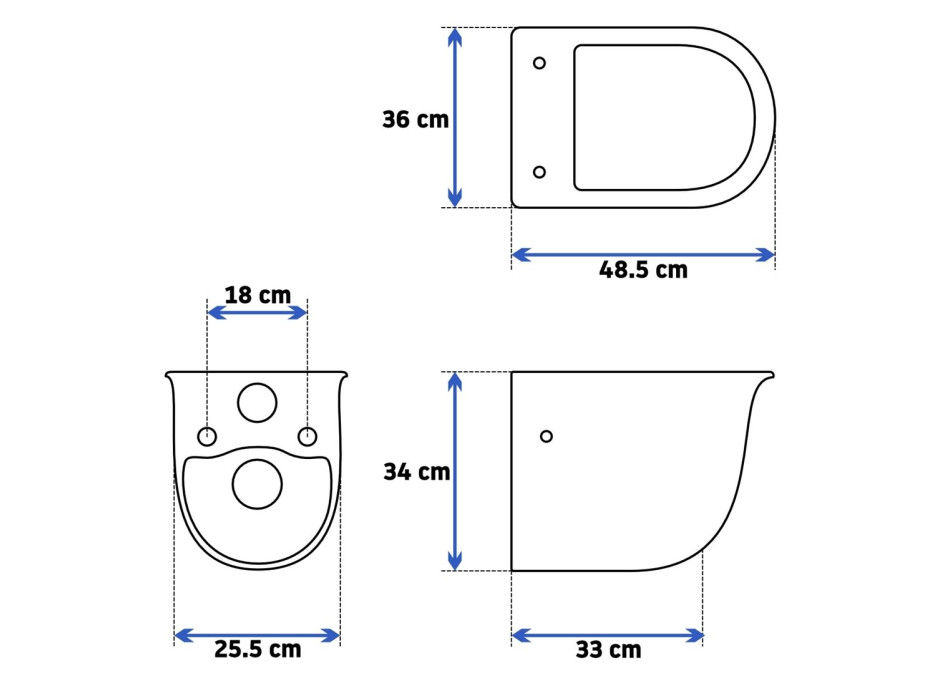 Závěsné WC LUCIO RIMLESS